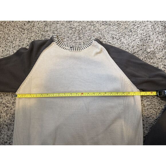 Calvin Klein Jeans Men’s XL Colorblock Crewneck Sweater - Beige and Brown - Picture 6 of 7